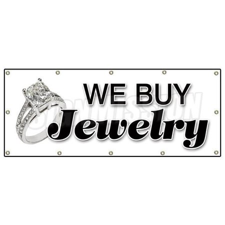 SIGNMISSION WE BUY JEWELRY BANNER SIGN gold appraisals watches stones rings B-120 We Buy Jewelry